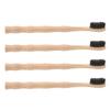 FUOYLOO 4pcs Soft Toothbrushes with Ergonomic Handle Extra Soft Bristles for Gentle Oral Cleaning Portable for Travel and Household Use Dark Curved Head Design view 1