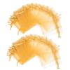 100pcs Gold Organza Drawstring Bags Small Mesh Pouches for Jewelry Storage Candy Bracelets Wedding Favors Elegant See-through Packaging view 1