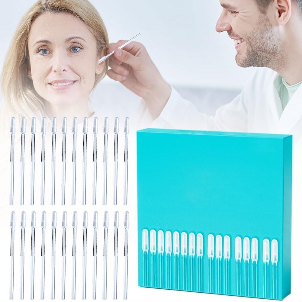 24 Pcs Earwax Removal Adhesive Swabs, 2025 Upgrade Sticky Ear Cleaning Stick, Reusable Sticky Ear Swabs, Ear Wax Removal Cleaning Tools for Adult Kids (24pc, Small)