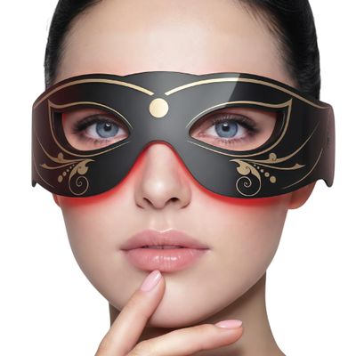 3 Modes Red Light Therapy for Eyes,Under-Eye Red Light Therapy mask Glasses & Light-Based Mask for Treatment of Periorbital Wrinkles,Relieving Eye Fatigue,LED Eye mask EY-20R