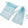 100Pcs Organza Bags Small Transparent Mesh Bags Mini with Satin Drawstring for Reusable Gift Packaging (Sky Blue, 2.8 * 3.5inch) view 3