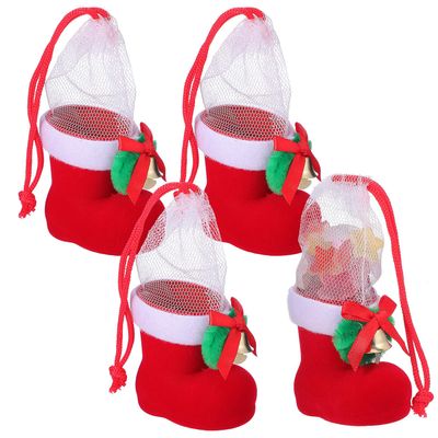 SOIMISS Reusable Boys and Candy Boots, Soft Flocking Material Christmas Candy Present Packing Pendants