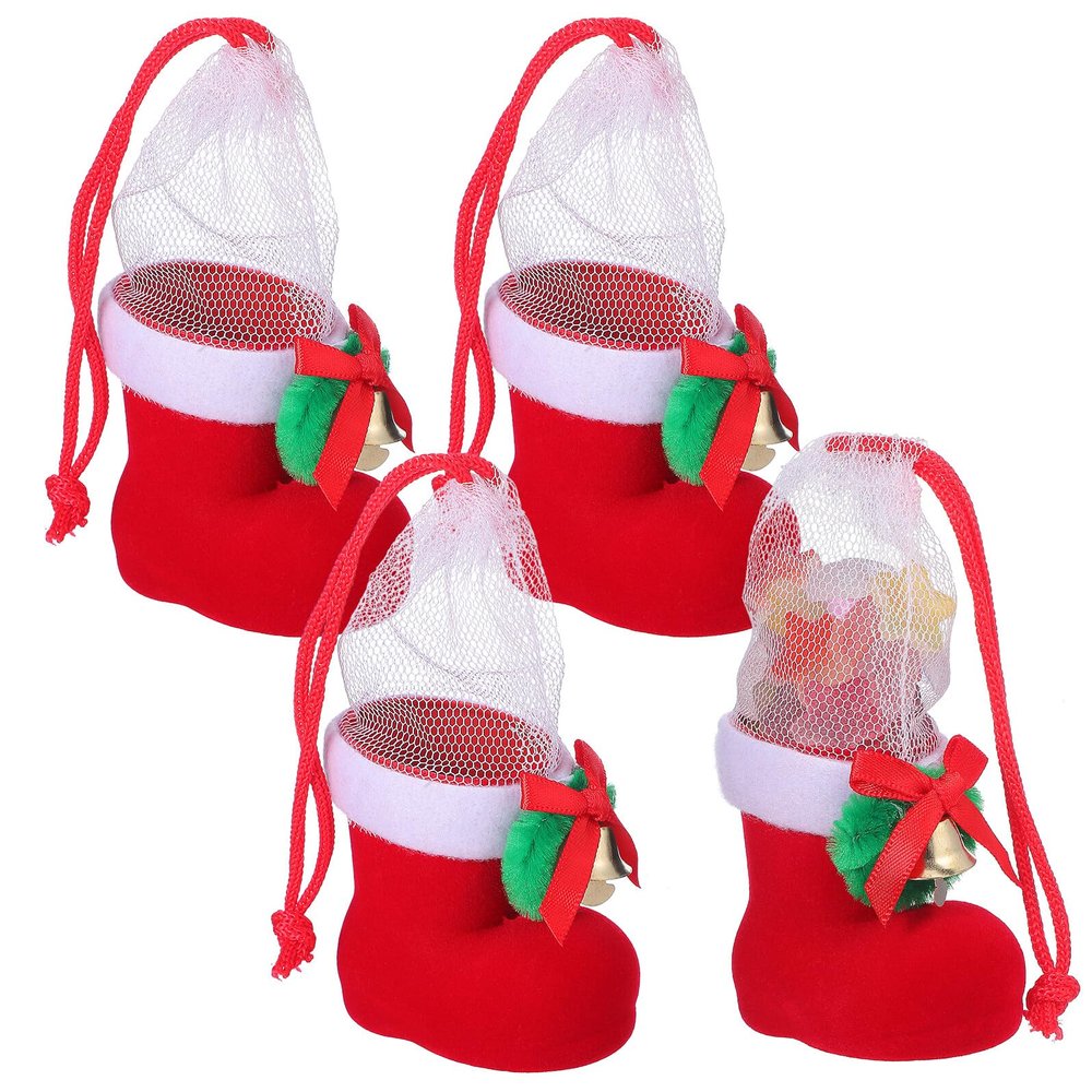 SOIMISS Reusable Boys and Candy Boots, Soft Flocking Material Christmas Candy Present Packing Pendants