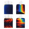YzgWjBhd Rainbow Lava Falls Leather Tissue Box Cover Square, Waterproof Lightweight Tissue Holder Organizer for Bedroom Countertop Dresser Office Desk view 2