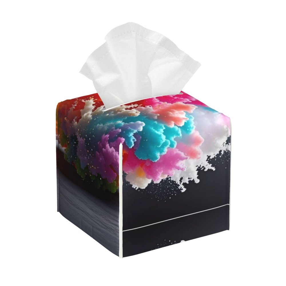 YzgWjBhd Candy Pear Leather Tissue Box Cover Square, Waterproof Lightweight Tissue Holder Organizer for Bedroom Countertop Dresser Office Desk