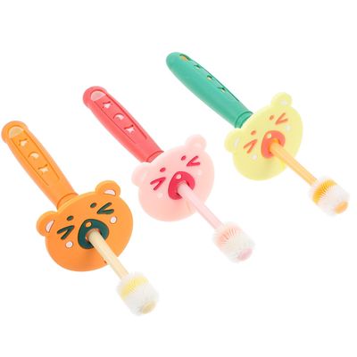 balacoo 3Pcs Rotatable Toothbrush with Soft Bristles for Years Tooth Cleaning Brush for Oral Care Lightweight Portable Tooth Cleaner Random Color