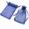 100Pcs Organza Bags Small Transparent Mesh Bags Mini with Satin Drawstring for Reusable Gift Packaging (Navy Blue, 4 * 4.7inch) view 3
