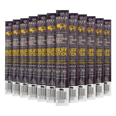 Falls Family Ranches - Zesty Teriyaki Buffalo Snack Sticks - 12 x 1.15oz