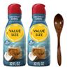 Premium Non-Dairy Liquid Coffee Creamer.- Two (2) 32 fl oz Bottles of Creamy Smooth Delightful Coffee Creamer with Candy Freezer Wooden Spoon (Coconut Cream) Wooden Spoon view 1