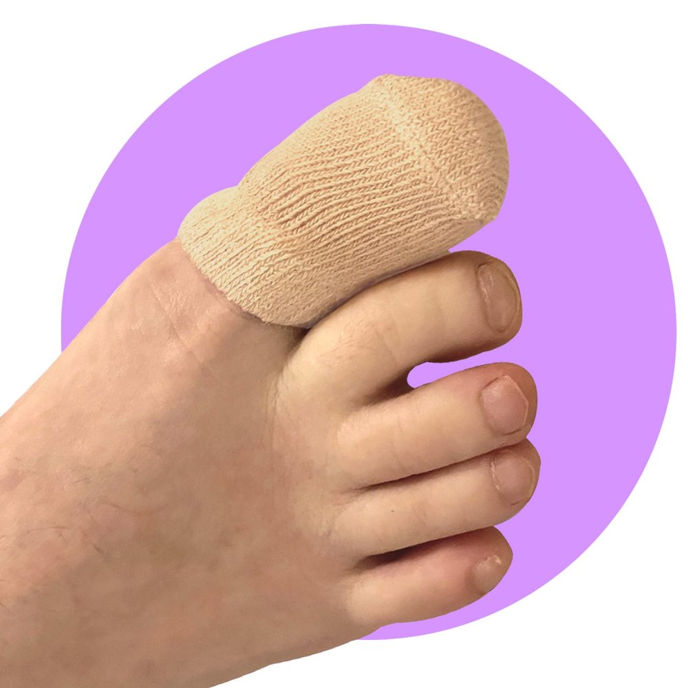 BOUNCEBACK BIG TOE Protective Socks Soft Cotton Medical Sleeve for Ingrown Toenails | Diabetic Ulcers | Non-Slip Inner Grip | Taupe | Small-Medium | Large-X-Large