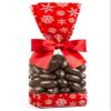 Dark Chocolate Covered Almonds Gift Bag - Vegan Dairy Free Holiday Stocking Stuffer - Gourmet Almond Snacks in Festive Snowflake Packaging - 10 oz view 1