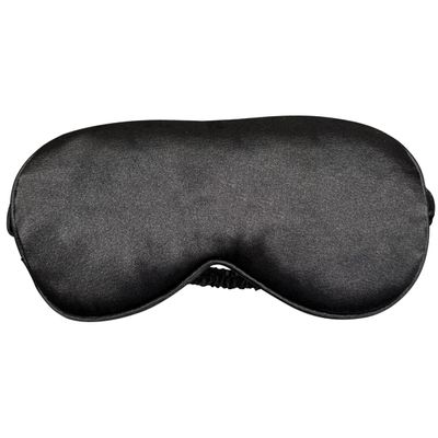 Anerika Premium 100% Silk Sleep Mask, Lightweight Foam Padded Eye Cover with Contoured Nose Bridge, Black and belge, for Comfortable Sleep (Black)