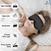 Anerika Premium 100% Silk Sleep Mask, Lightweight Foam Padded Eye Cover with Contoured Nose Bridge, Black and belge, for Comfortable Sleep (Black) view 2
