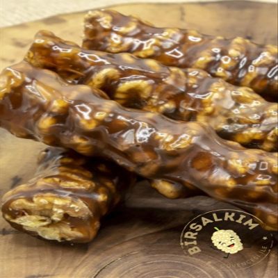 Double Walnut Maras Sucuk 500g - Traditional Turkish Fruit Leather Roll with Extra Walnuts No Additives