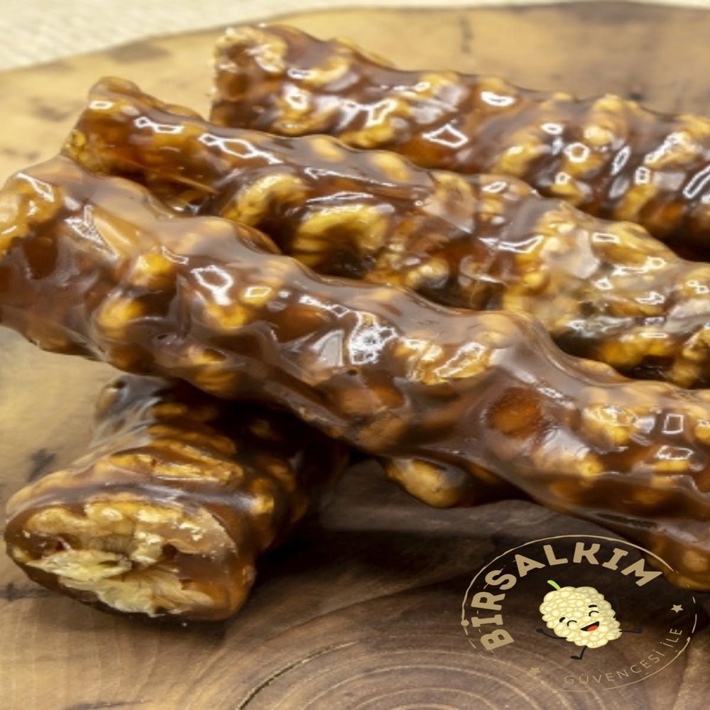 Double Walnut Maras Sucuk 500g - Traditional Turkish Fruit Leather Roll with Extra Walnuts No Additives