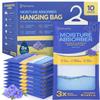 Moisture Absorbers and Humidity Absorber Bags for Closet - 10 Pack High-Efficiency Moisture Absorber and Humidity Packs for Home, Moisture Bags and Dehumidifier Bags for Car Blue Flax, 10 Pack view 1