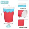 JarThenaAMCS 60 Pcs Rainbow Paper Cups 9 Oz Colored Scalloped Disposable Coffee Cups for Birthday Baby Shower Holiday Party Supplies view 2