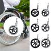 UXALoH6 Wheelchair Front Wheels 6/7/8 Inch Wheels Smooth Flexible Heavy Duty Wheelchair Front Castor Solid Tire Wheel Replacement(Black-7 inch) view 3