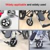 UXALoH6 Wheelchair Front Wheels 6/7/8 Inch Wheels Smooth Flexible Heavy Duty Wheelchair Front Castor Solid Tire Wheel Replacement(Black-7 inch) view 4