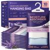 Moisture Absorbers and Humidity Absorber Bags for Closet - 10 Pack High-Efficiency Moisture Absorber and Humidity Packs for Home, Moisture Bags and Dehumidifier Bags for Car Lavender, 10 Pack view 1