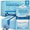 Moisture Absorbers and Humidity Absorber Bags for Closet - 10 Pack High-Efficiency Moisture Absorber and Humidity Packs for Home, Moisture Bags and Dehumidifier Bags for Car Ocean Scent, 10 Pack view 1
