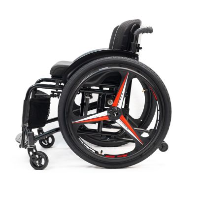 All-Terrain Folding Lightweight Adult Wheelchair Aluminium Self-propelled Manual Chair with Anti-Tipper for Youth Adults Elderly(BlackB,Seat Width 42cm/16.5in)