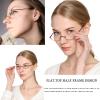 Viseng Half Frame Reading Glasses for Women Men Slim Half Moon Lens Readers Metal Semi Rimless eyewear +1.0 view 2