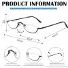Viseng Half Frame Reading Glasses for Women Men Slim Half Moon Lens Readers Metal Semi Rimless eyewear +1.0 view 3