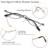 Viseng Half Frame Reading Glasses for Women Men Slim Half Moon Lens Readers Metal Semi Rimless eyewear +1.0 view 4