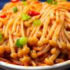 Spicy enoki mushroom, red oil flavor flammulina velutipes 60g/pack, crispy vegetable snacks, Chinese pickled vegetables, delicious pickles, spicy latiao, instant side dishes, seasoning (6 packs) view 2