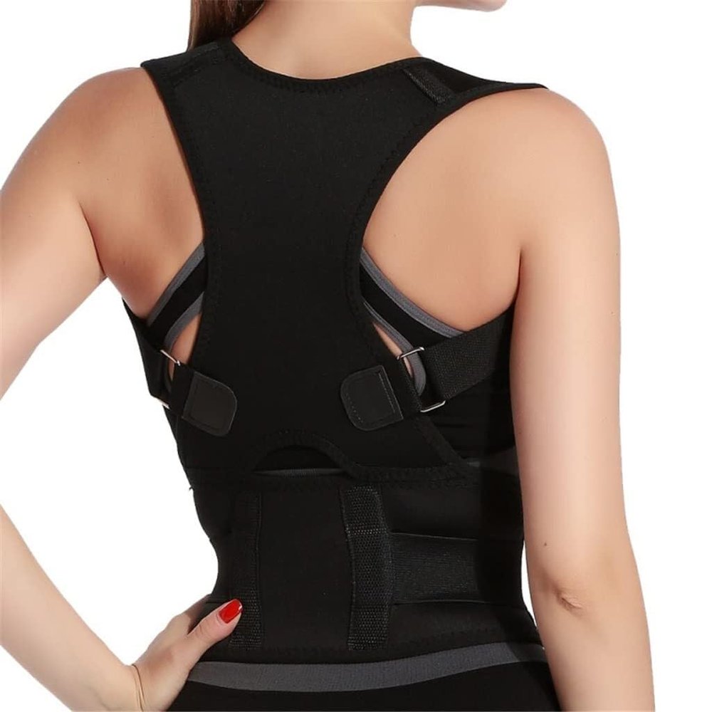 LXLHWN Adjustable Corrector Corset Back Brace Back Belt Male Female Lumbar Support Straight Corrector(Black,XL Code)