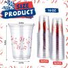 100 Pcs Cherry Plastic Cups 16 oz Pink Bow Cherry Disposable Plastic Cup Flower Theme Clear Cocktail Glasses for Birthday Wedding Bridal Baby Shower Beverage Juice Drinking Coffee Party Supplies view 2