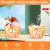 120 Pcs Groovy Ice Cream Cups 12 oz Disposable Retro Hippie Boho Paper Dessert Snack Bowls Daisy Flower Sun Food Yogurt Cup Containers for Food Soup Baby Bridal Shower One Birthday Party Supplies view 3