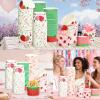 120Pcs Strawberry Paper Cups Bowls 12 oz Strawberry Disposable Ice Cream Snack Bowls Sweet Berry Spring Fruit Food Yogurt Cup Containers for Hot or Cold Food Candies Spring Birthday Party Supplies view 2