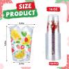 100Pcs Strawberry Plastic Cups 16 oz Strawberry Birthday Disposable Plastic Cups Berry Sweet Fruit Clear Cocktail Glasses for Spring Wedding Beach Beverage Juice Drinking Snacks Coffee Party Supplies view 2