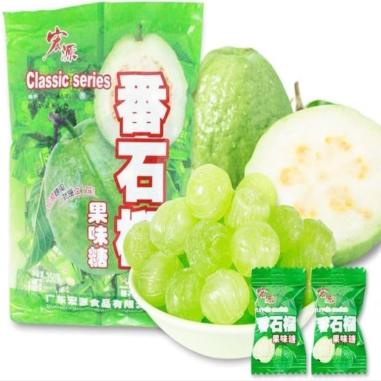 Chinese guava candy, orange and plum classic series hard candy, assorted flavor gift pack, instant fruit candies, healthy preserved fruits, mixed flavor sweet sugar, gummies (500g,Guava sugar)