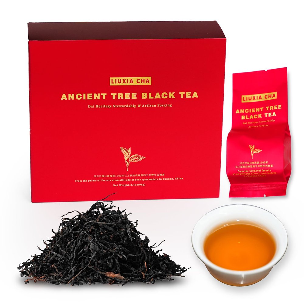 Yunnan Old Wild Tree Chinese Loose Leaf Premium Black Tea, Hand Picked from Century-Old Tree, 12 Pack (3.4oz / 96g)