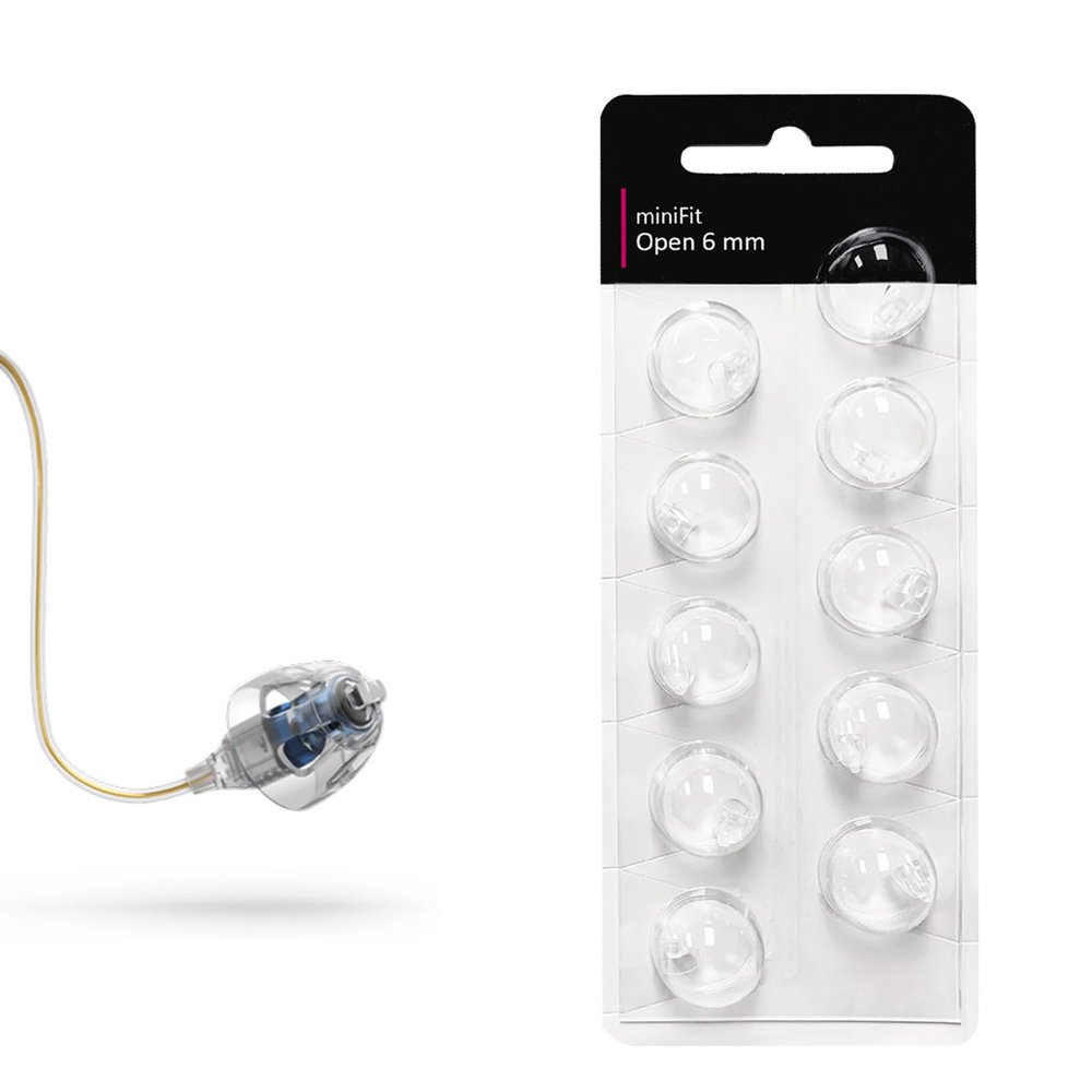 (10 Pcs) Minifit Open Domes for Oticon (6mm) Compatible Replacement Tips for Oticon Hearing Aids, Premium Universal Domes for Oticon Hearing Aid Supplies