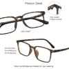 VisionGlobal Blue Light Blocking Glasses, Computer Reading, TV Glasses, Stylish Square Frame (Tortoise,+5.25 Magnification) view 2