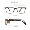 VisionGlobal Blue Light Blocking Glasses, Computer Reading, TV Glasses, Stylish Square Frame (Tortoise,+5.25 Magnification) view 3