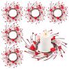 8 Pcs Valentine Candle Rings Wreaths Red Pink Wooden Heart Artificial Heart Berries Valentine's Day Candle Holder Rings Mini Wreaths Decor for Valentines Day Accessories Wedding Table Centerpieces view 1