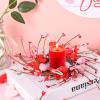 8 Pcs Valentine Candle Rings Wreaths Red Pink Wooden Heart Artificial Heart Berries Valentine's Day Candle Holder Rings Mini Wreaths Decor for Valentines Day Accessories Wedding Table Centerpieces view 2