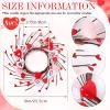 8 Pcs Valentine Candle Rings Wreaths Red Pink Wooden Heart Artificial Heart Berries Valentine's Day Candle Holder Rings Mini Wreaths Decor for Valentines Day Accessories Wedding Table Centerpieces view 3