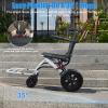 Portable Transport Wheelchair, Lightweight Foldable Travel Wheelchair for Adults & Seniors, 20" Width Wheel Chair with 12" Rear Wheels & Safety Brake, for Cars & Airplanes, Supports 265 lbs White M view 2