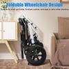 Portable Transport Wheelchair, Lightweight Foldable Travel Wheelchair for Adults & Seniors, 20" Width Wheel Chair with 12" Rear Wheels & Safety Brake, for Cars & Airplanes, Supports 265 lbs White M view 4