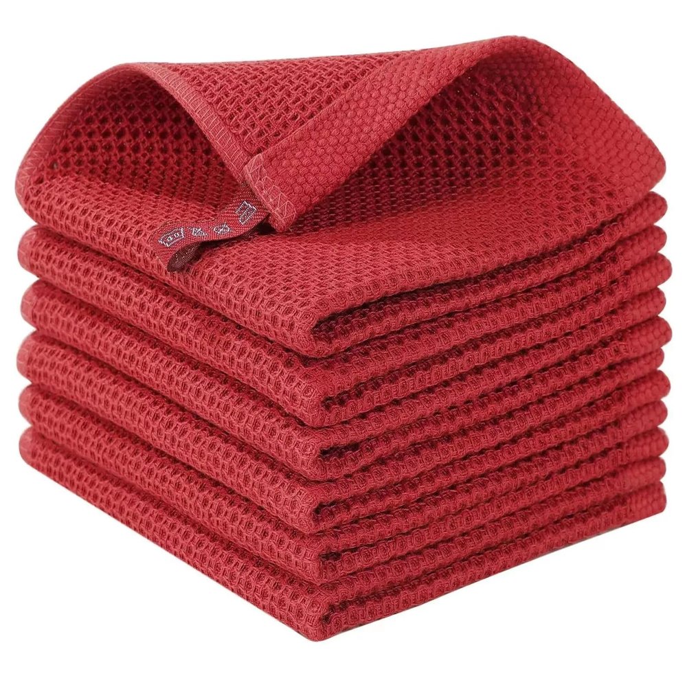10pcs Waffle Weave Kitchen Dish Towels Set - Soft, Absorbent & Quick-Drying, Ideal for Household Use(C)
