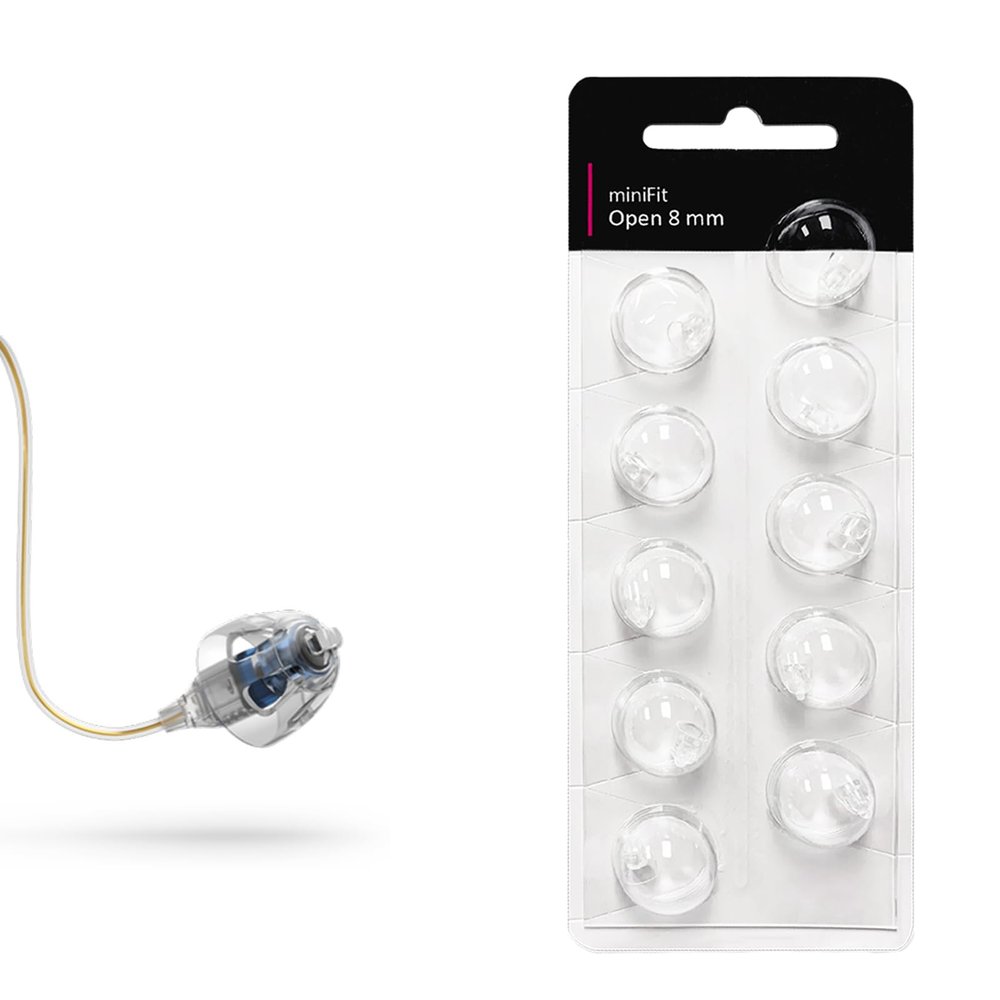 (10 Pcs) Minifit Open Domes for Oticon (8mm) Compatible Replacement Tips for Oticon Hearing Aids, Premium Universal Domes for Oticon Hearing Aid Supplies