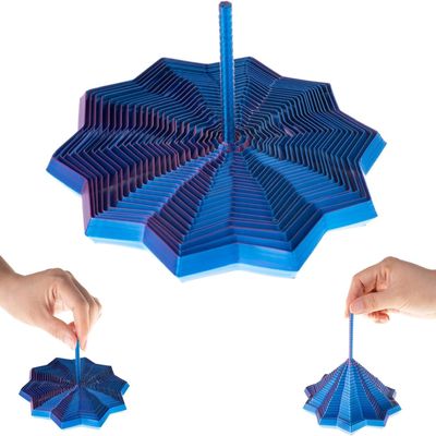 3D Printed Expanded Sensory Fidget Star, Fractal Fidget Hexagon with Handles, Colorful Whirling Spiral Design, 2025 New Star Shaped Fidget Star (Gradient Blue, Small)