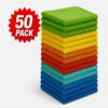 50-Piece Microfiber Cleaning Cloth Set (3030CM) - No-Scratch, 10 Each of Green/Orange/Red/Blue/Dark Blue for Kitchen Detailing view 2