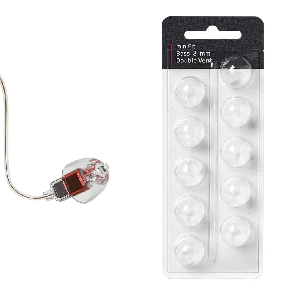 (10 Pcs) Minifit Double Vent Domes for Oticon (8mm) Compatible Replacement Tips for Oticon Hearing Aids, Premium Universal Domes for Oticon Hearing Aid Supplies